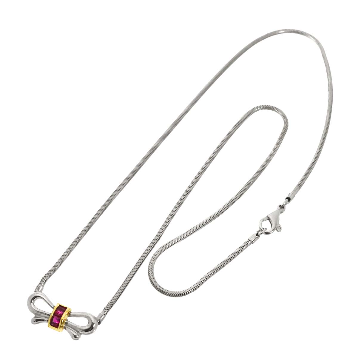Ruby Necklace SV Silver 925 18K YG 750