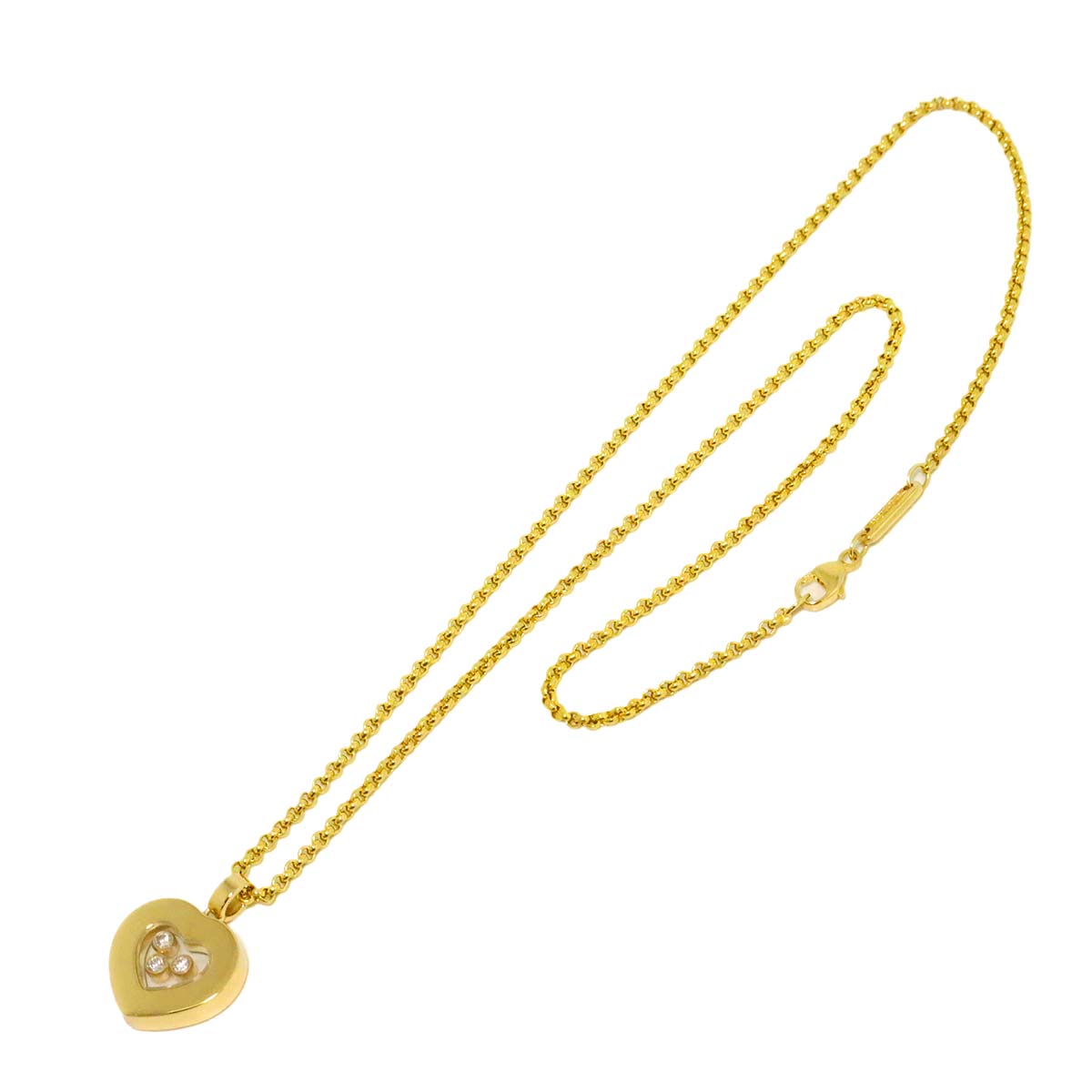 Happy Diamond Heart Necklace 18K Yellow Gold 750