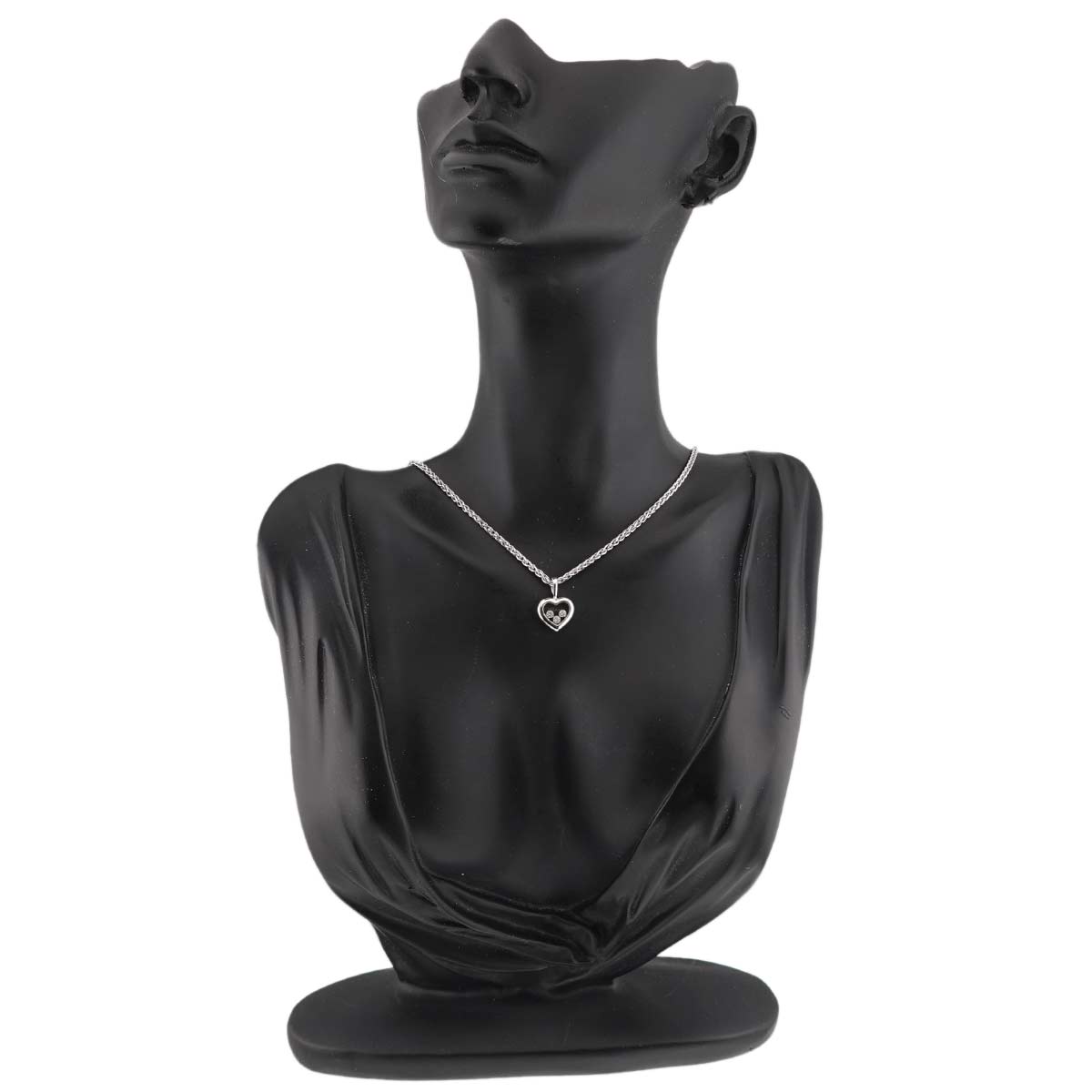 Happy Diamond Heart Necklace 18K White Gold 750