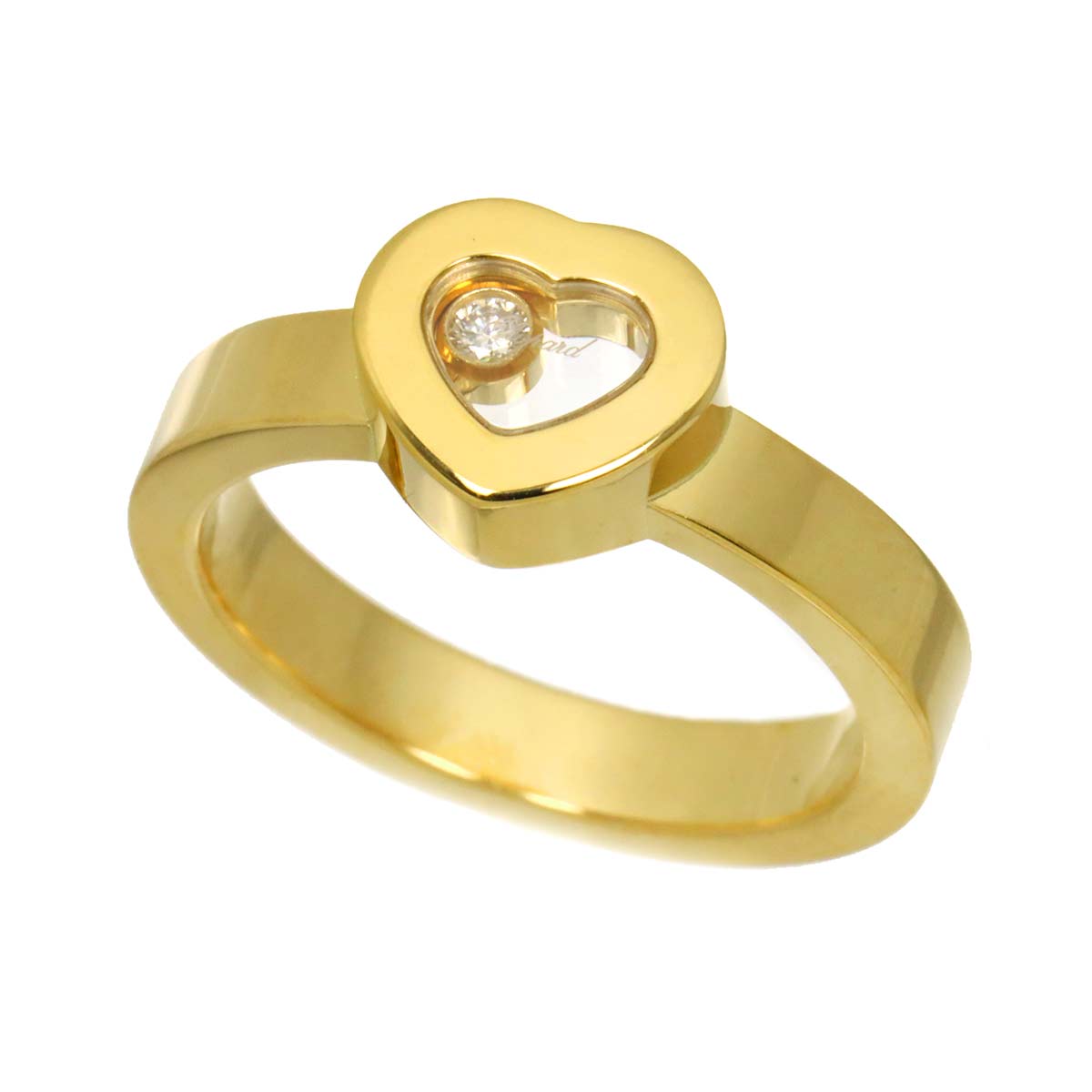 Happy Heart Diamond Ring 18K YG 750 Size7.25-7.5(US)