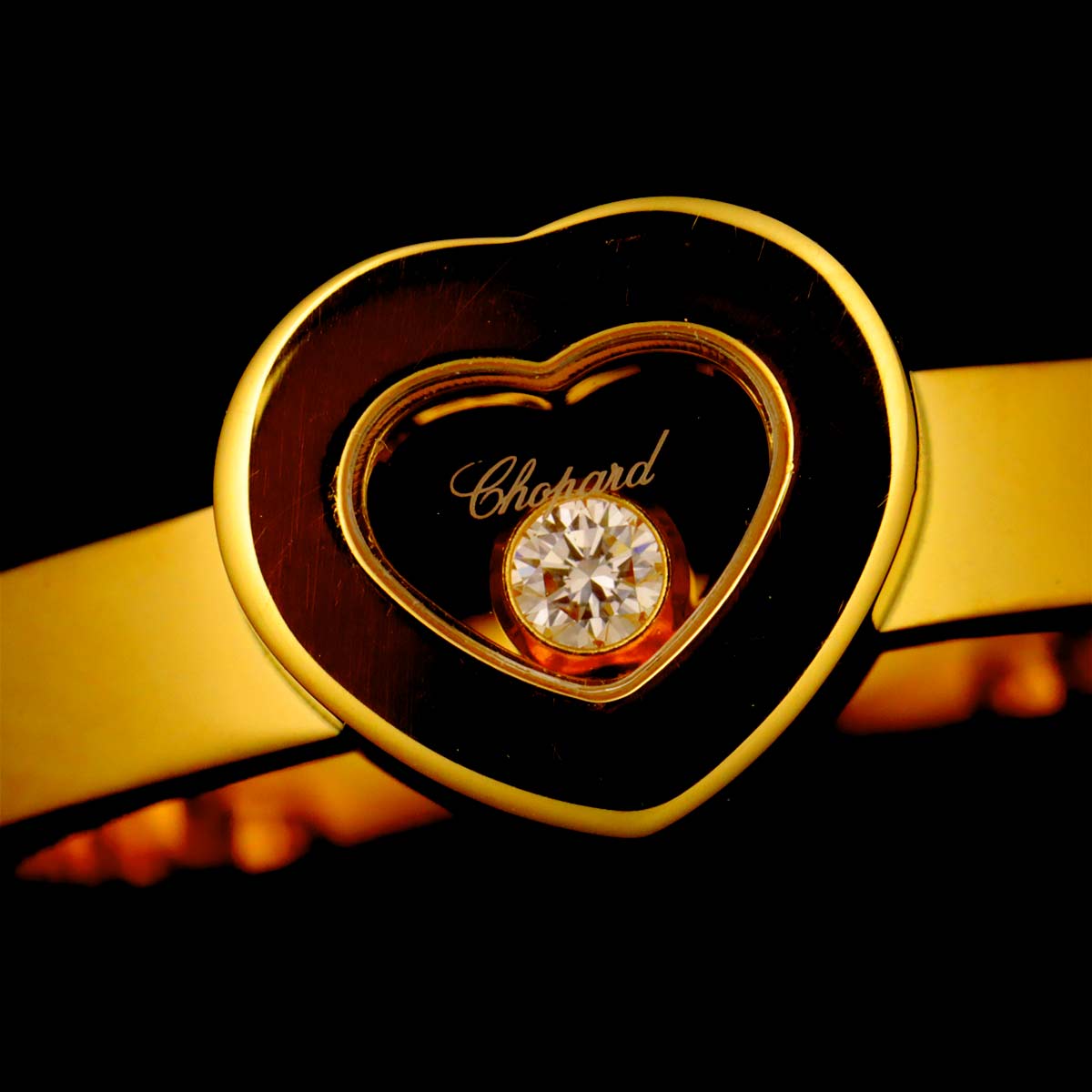 Happy Heart Diamond Ring 18K YG 750 Size7.25-7.5(US)