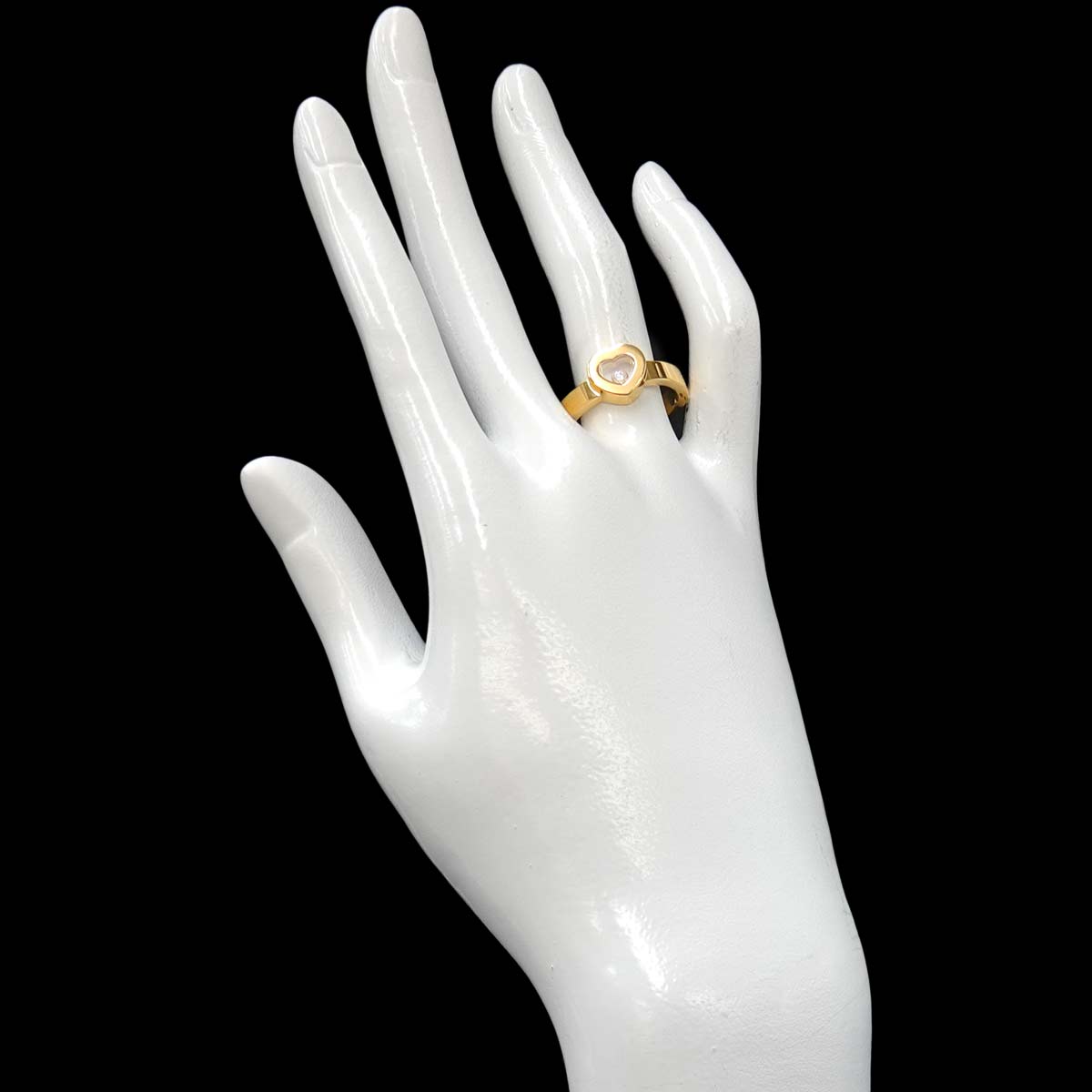 Happy Heart Diamond Ring 18K YG 750 Size7.25-7.5(US)