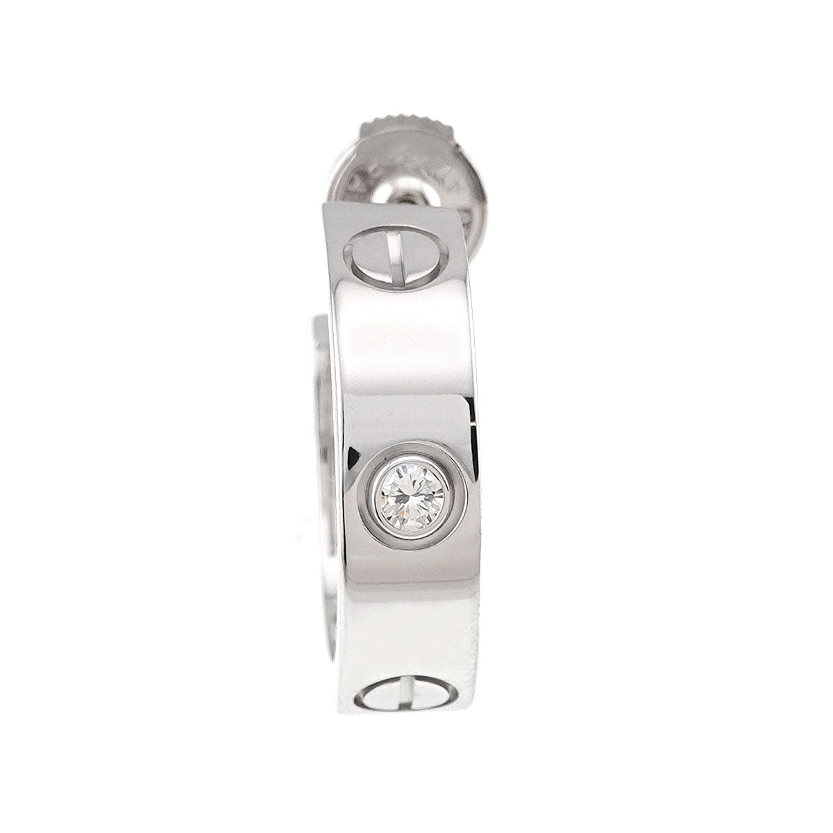 Love Diamond Earring Pierced 18K WG 750 One Piece only