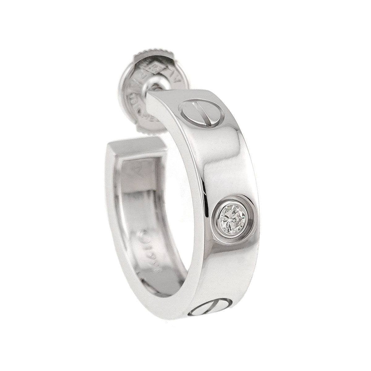 Love Diamond Earring Pierced 18K WG 750 One Piece only