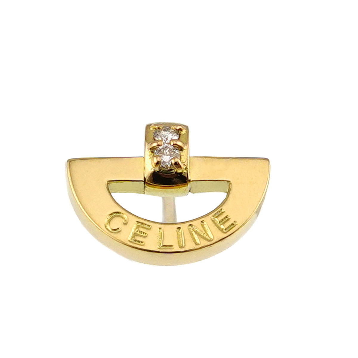 Diamond 0.03ct Earring Pierced 18K YG 750 One Piece only