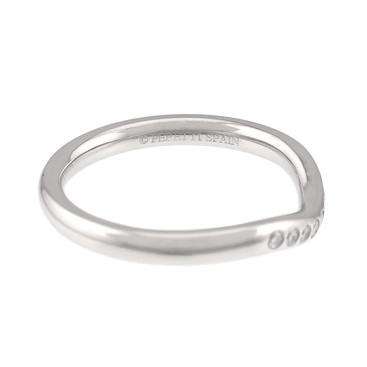 Curved Band Diamond Ring Platinum size4.5(US)