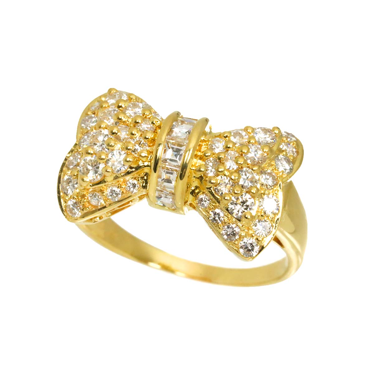 Diamond 1.11ct Ring 18K YG 750 6.75(US)