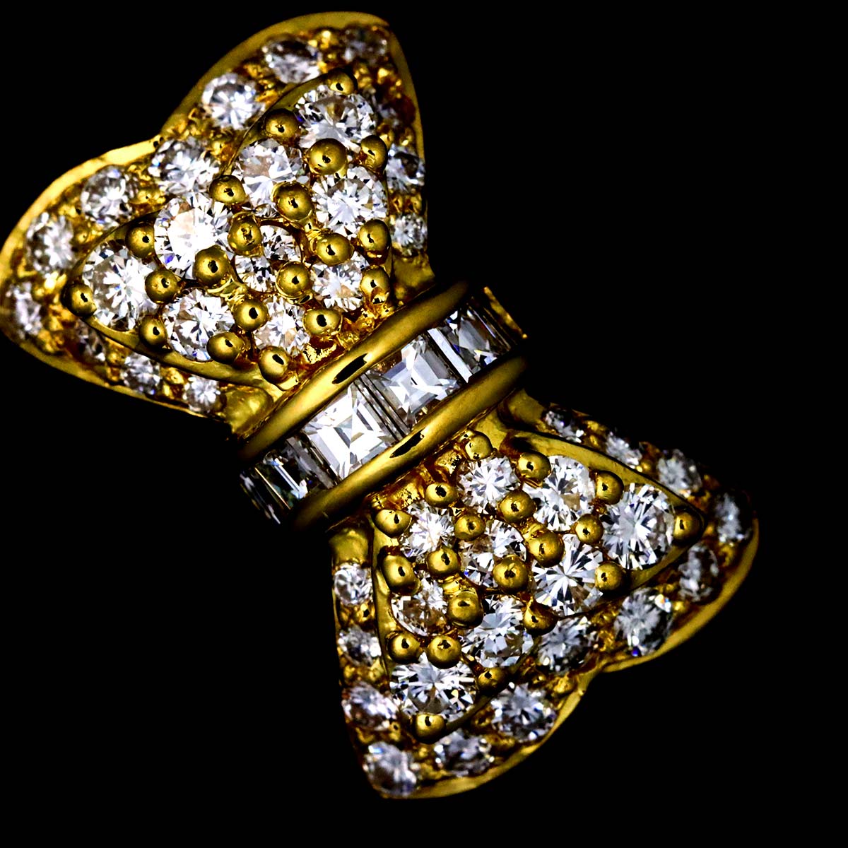 Diamond 1.11ct Ring 18K YG 750 6.75(US)