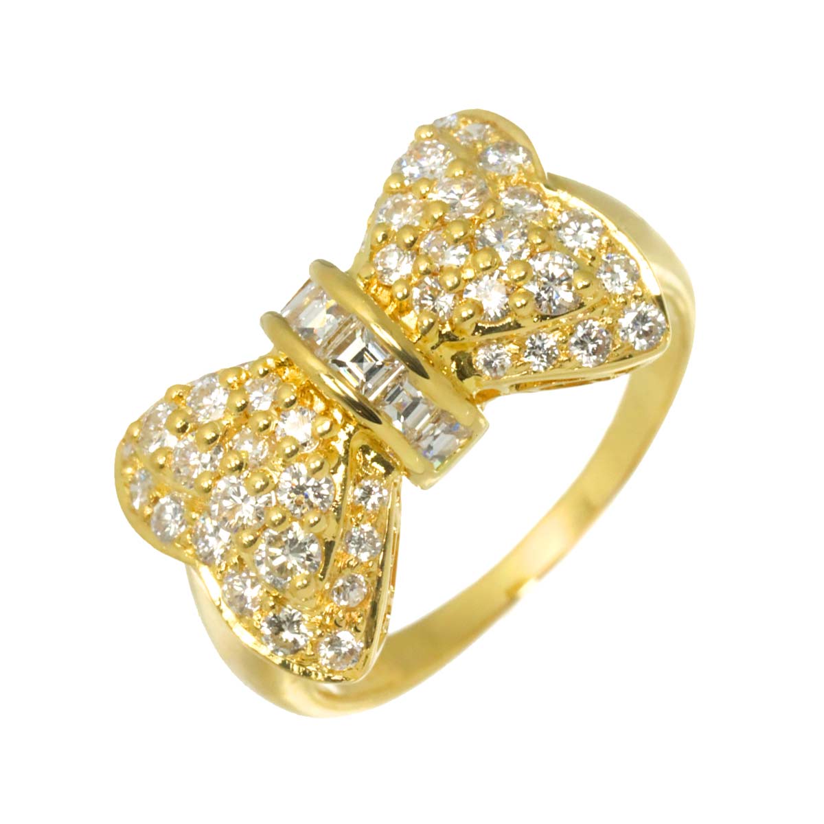 Diamond 1.11ct Ring 18K YG 750 6.75(US)