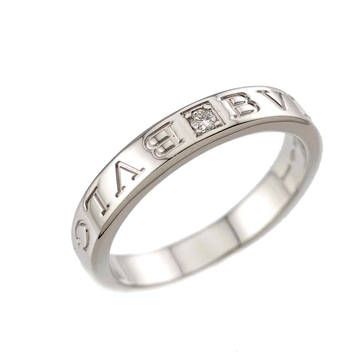 Diamond 1P Ring 18K WG 750 size9.5-9.75(US)