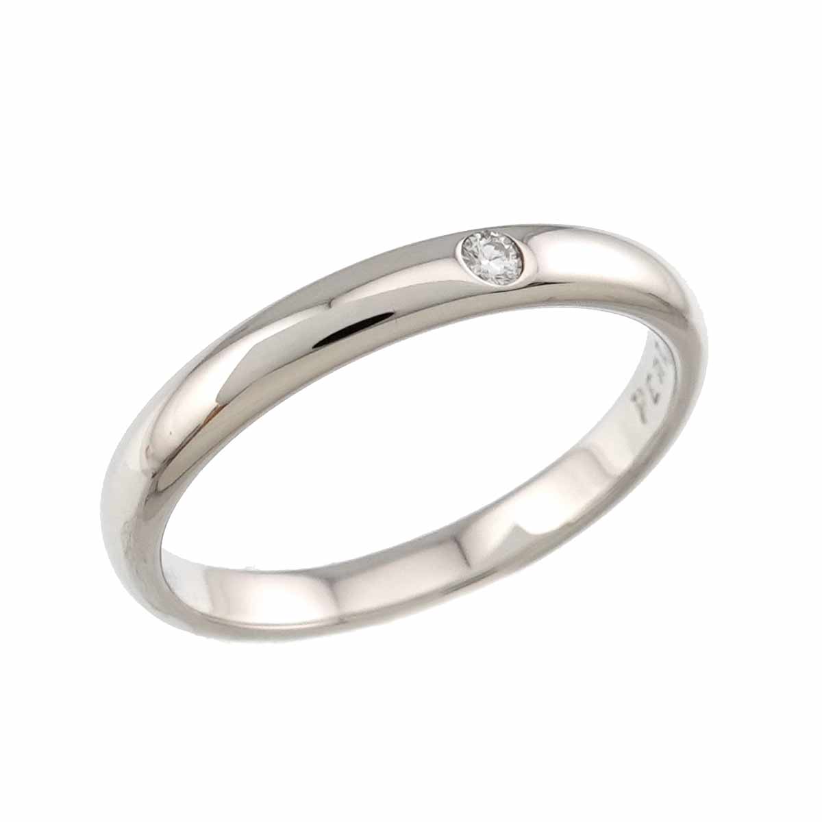 Stacking Band Ring Diamond 1P Pt Size7.25(US)