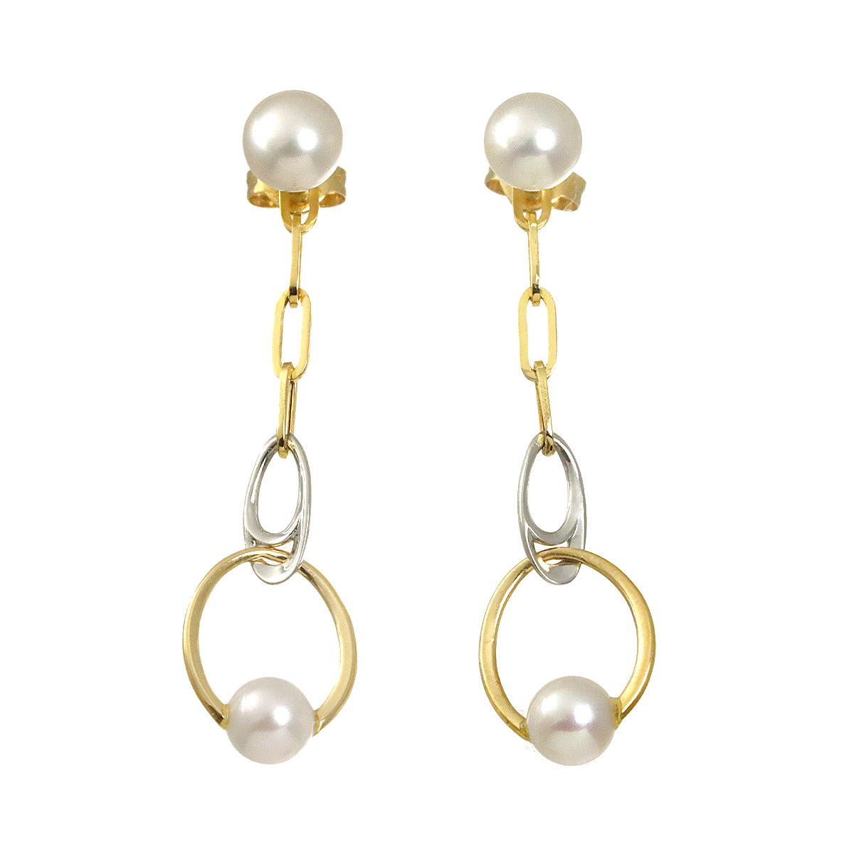 Akoya Pearl Earrings Pierced 18K Pt 750