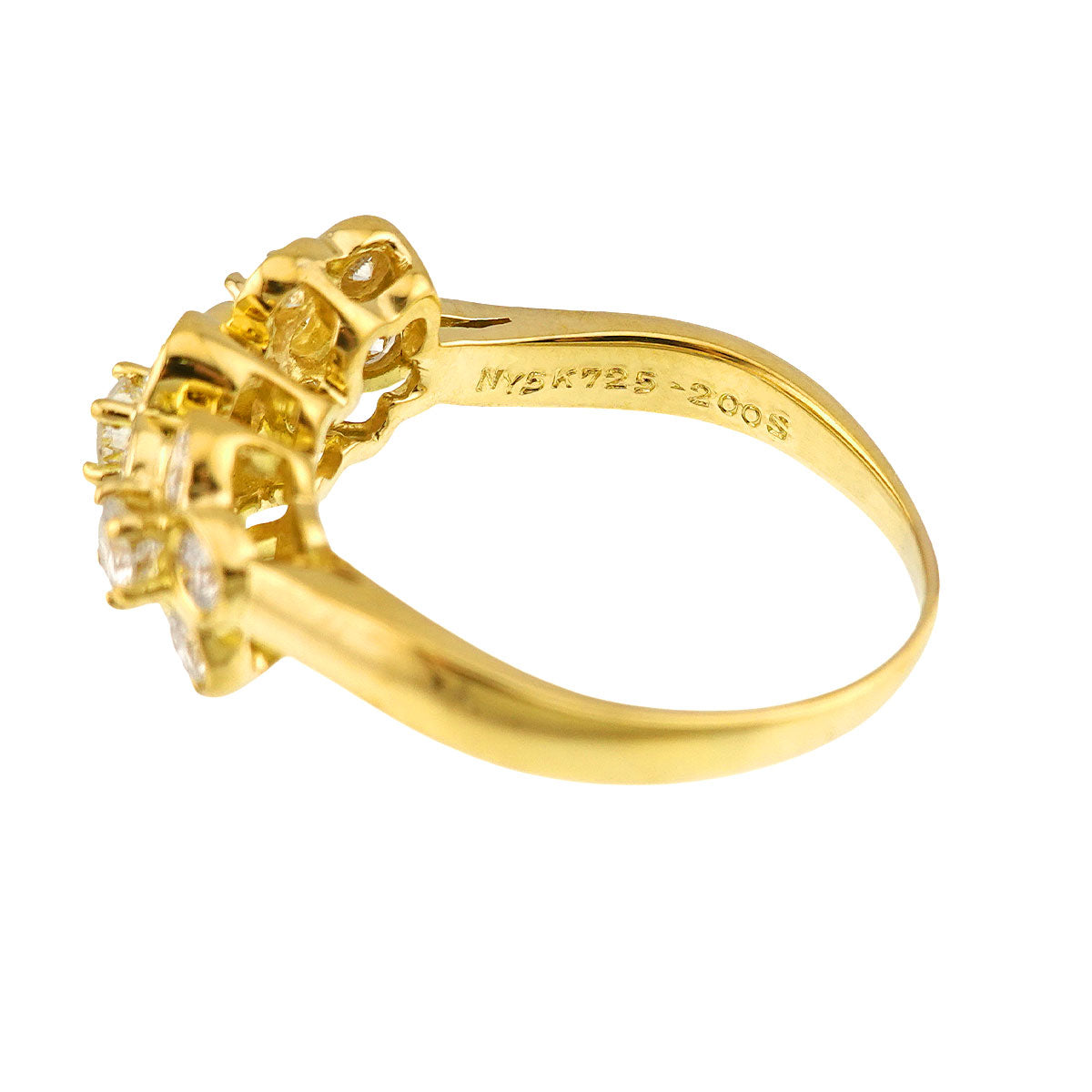 Diamond Ring 18K YG 750 size7.25(US)