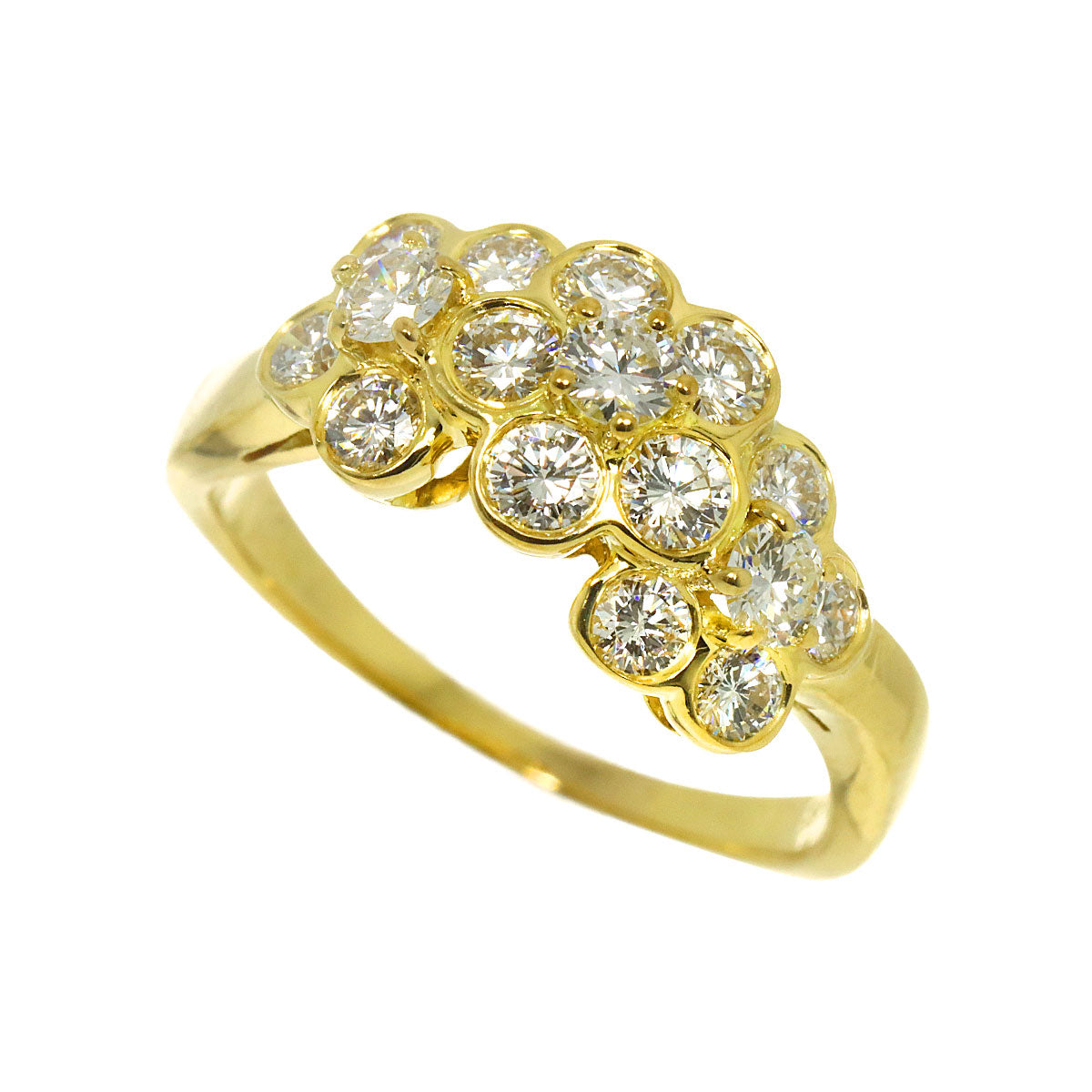 Diamond Ring 18K YG 750 size7.25(US)
