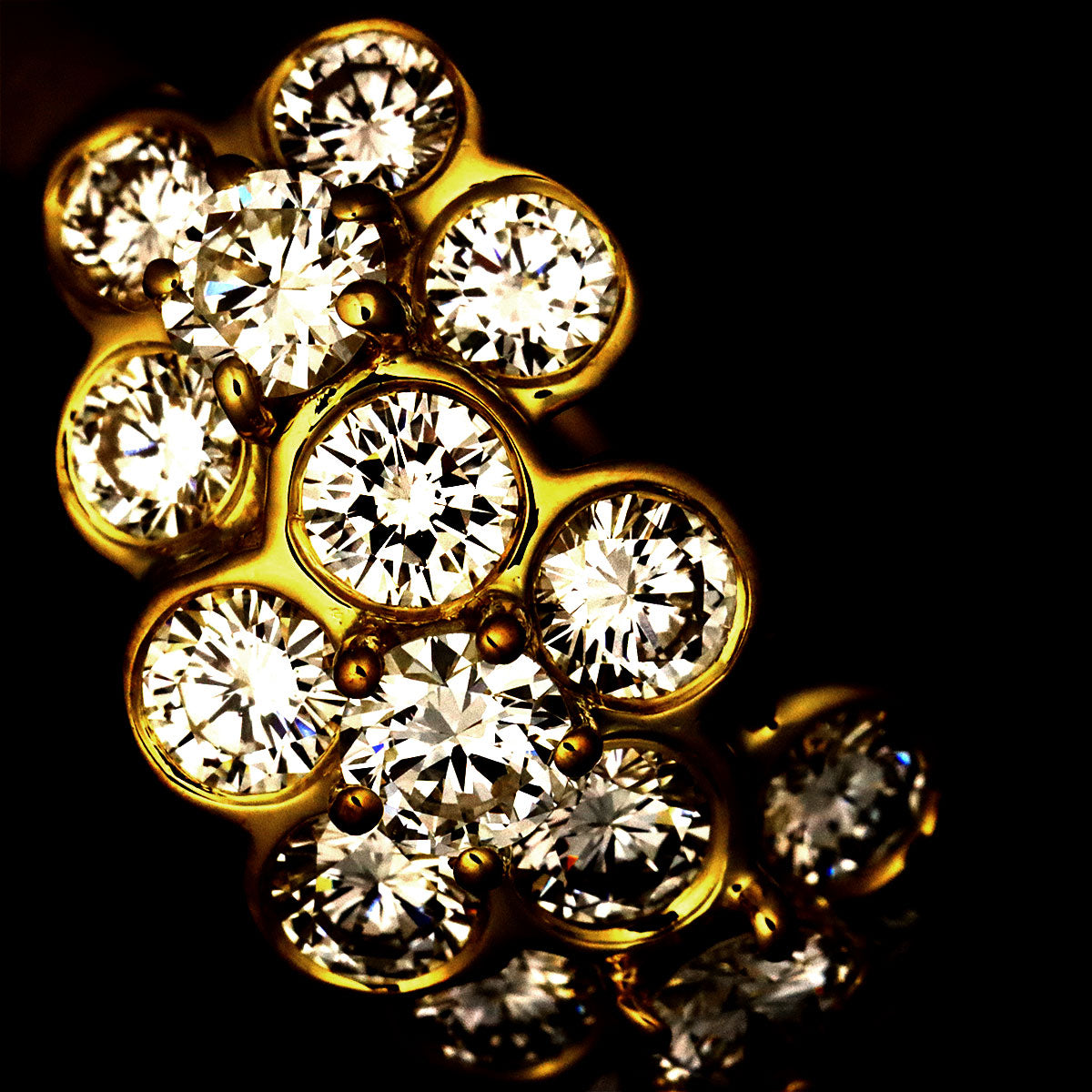 Diamond Ring 18K YG 750 size7.25(US)