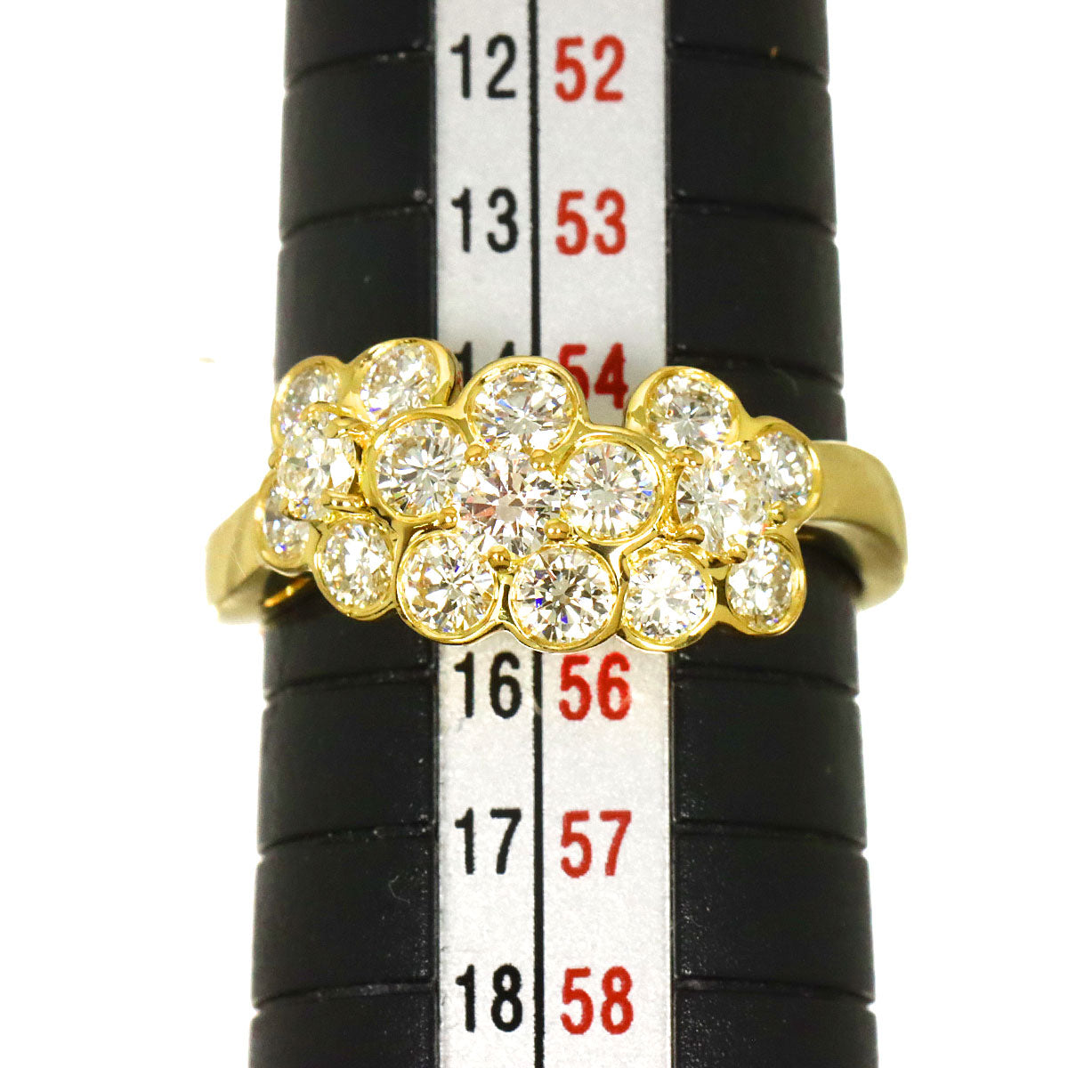 Diamond Ring 18K YG 750 size7.25(US)