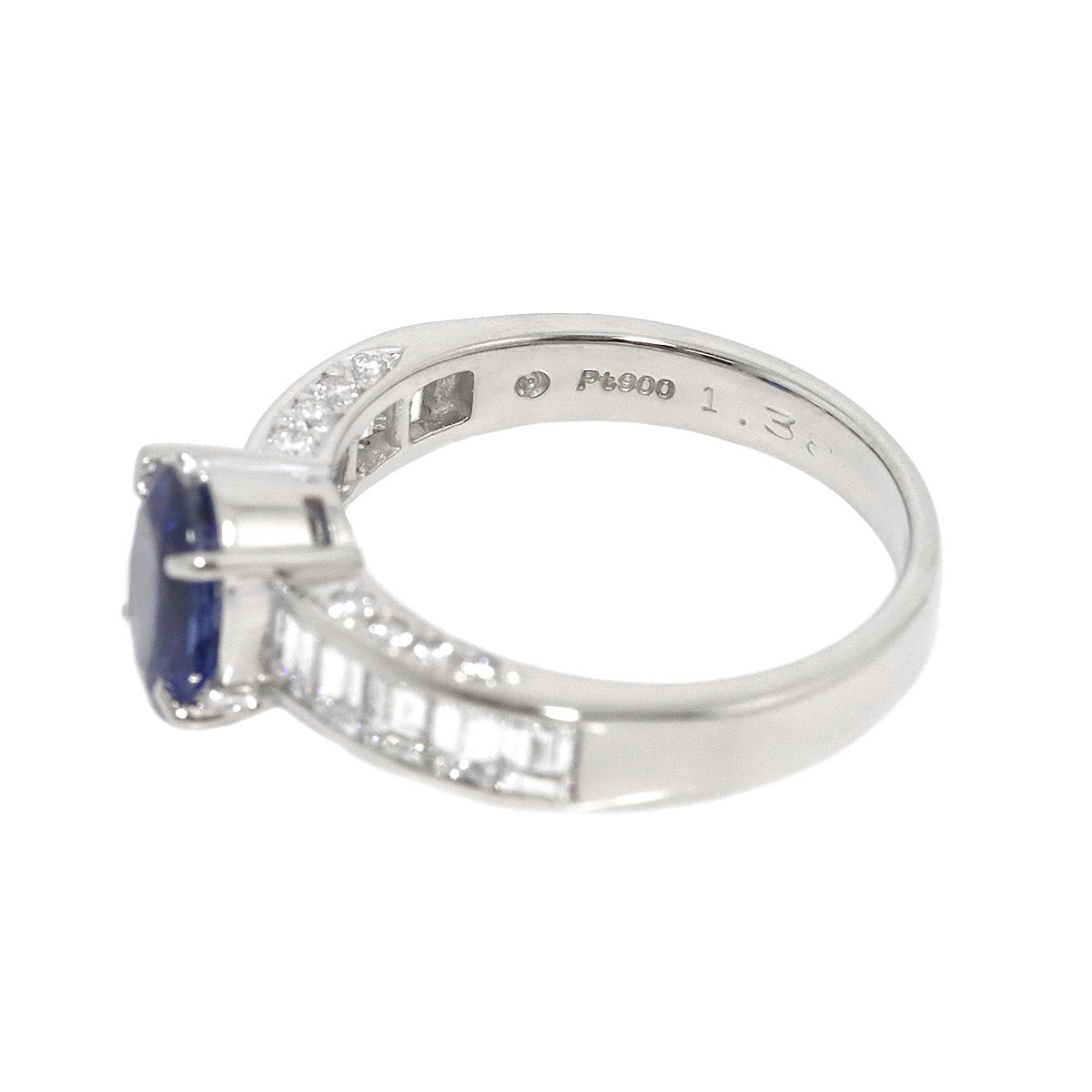 Sapphire 1.38ct Diamond 1.18ct Ring Platinum size6.75(US)