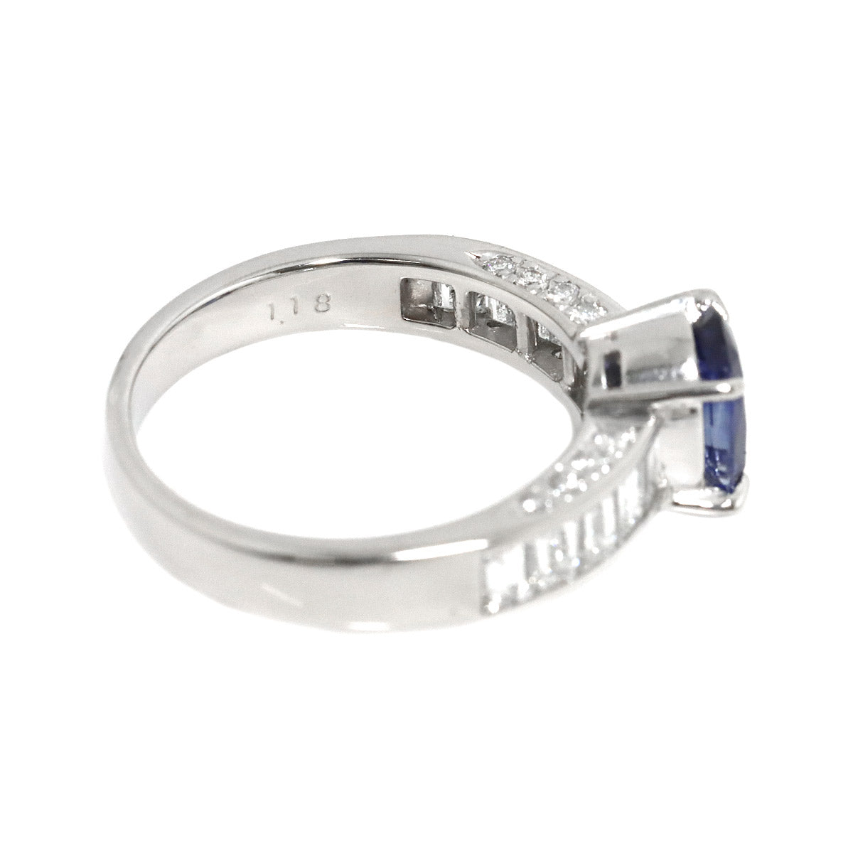Sapphire 1.38ct Diamond 1.18ct Ring Platinum size6.75(US)