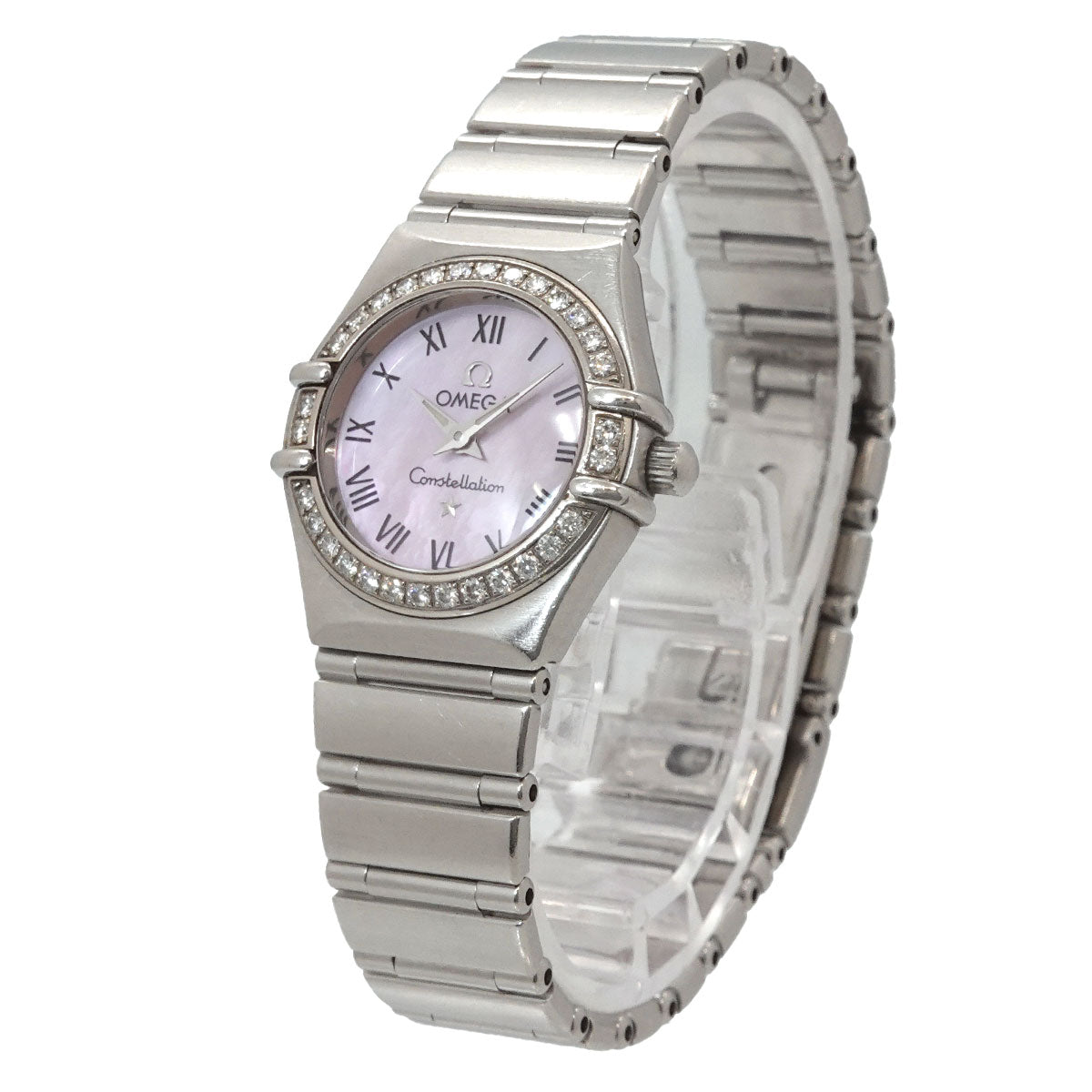 Constellation 1476 83 Bezel Diamond Pink Shell Dial Ladies