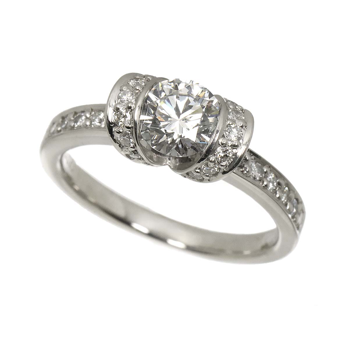 Diamond 1.004ct/0.35ct Ring Pt Platinum size7.5(US)