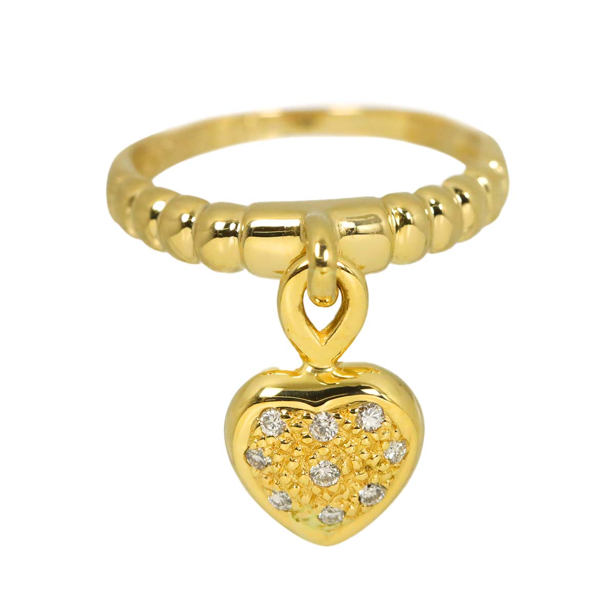 Sapphire 0.40ct Diamond 0.07ct Ring 18K K18 YG Yellow Gold 4(US)