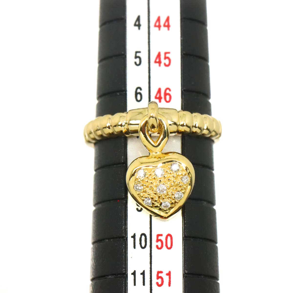 Sapphire 0.40ct Diamond 0.07ct Ring 18K K18 YG Yellow Gold 4(US)