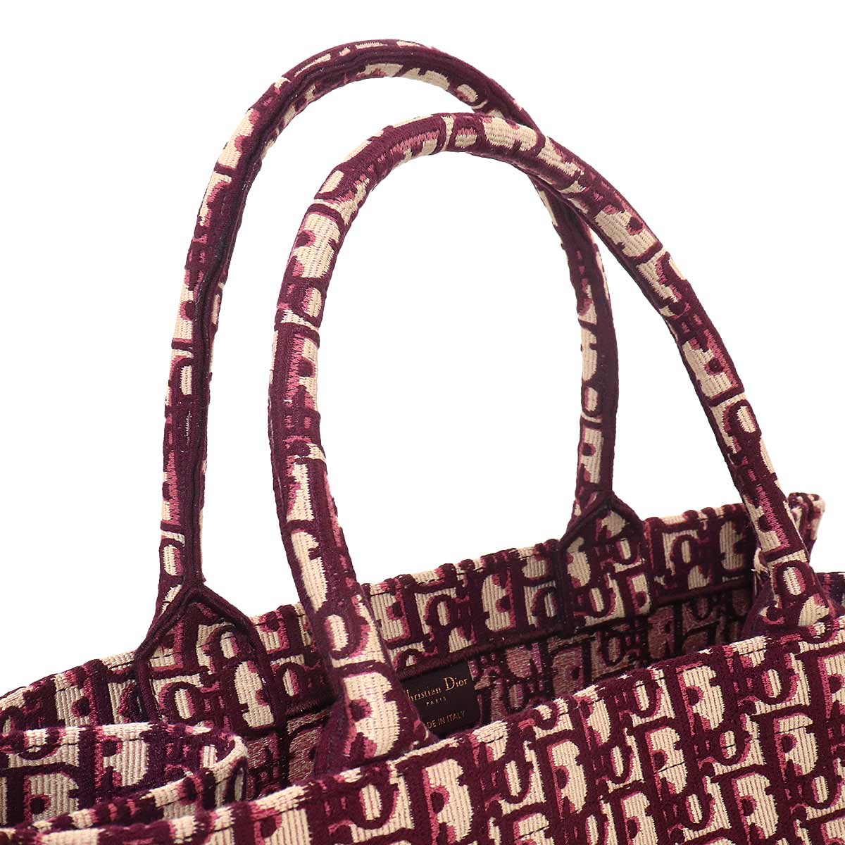 Oblique Book Tote Medium Bag Canvas Bordeaux M1296ZRIW