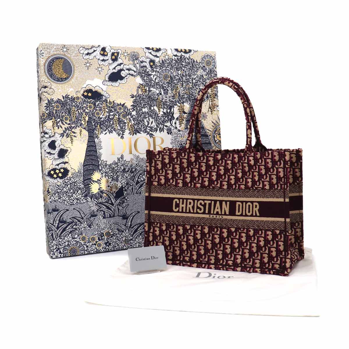 Oblique Book Tote Medium Bag Canvas Bordeaux M1296ZRIW