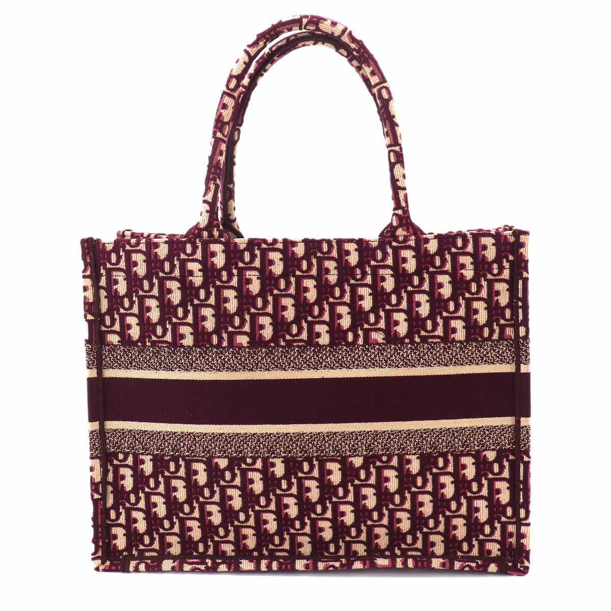 Oblique Book Tote Medium Bag Canvas Bordeaux M1296ZRIW