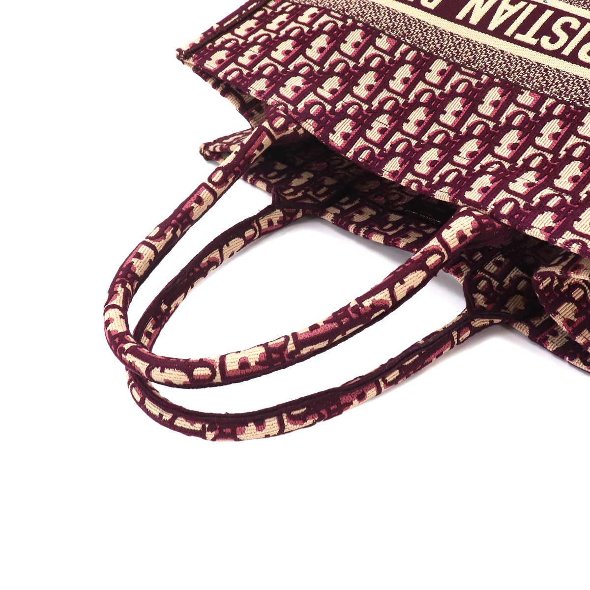 Oblique Book Tote Medium Bag Canvas Bordeaux M1296ZRIW