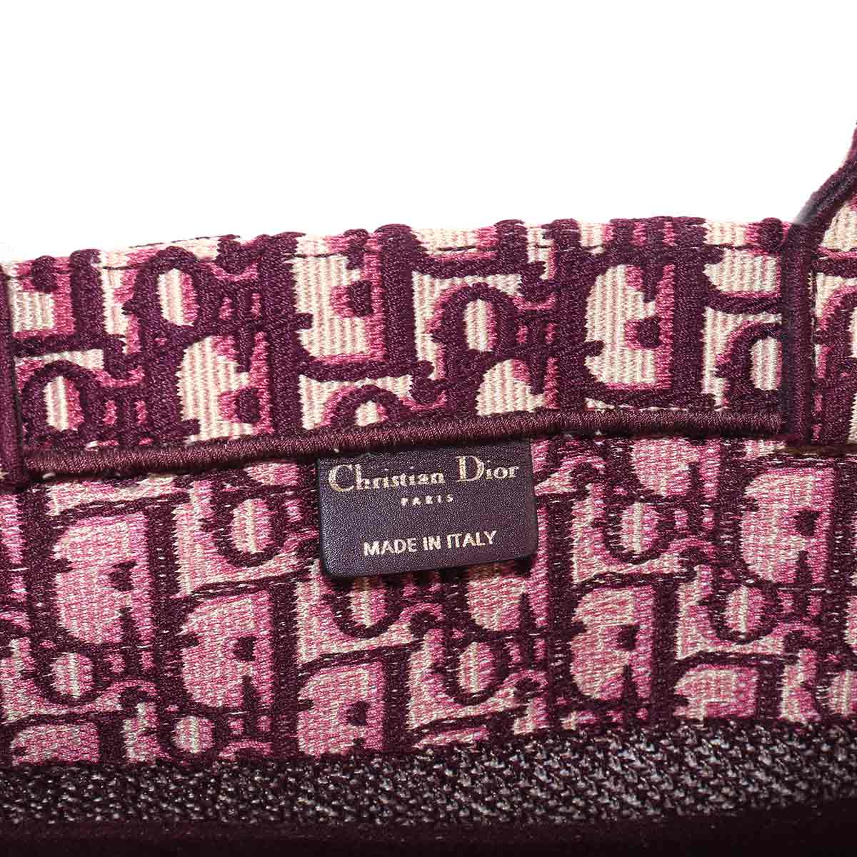 Oblique Book Tote Medium Bag Canvas Bordeaux M1296ZRIW