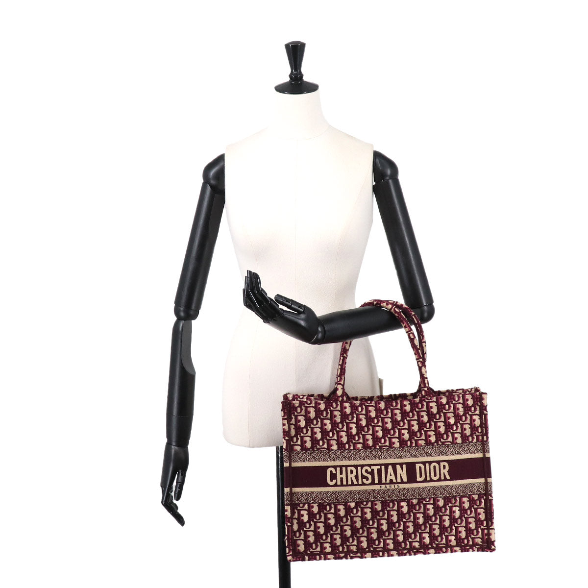 Oblique Book Tote Medium Bag Canvas Bordeaux M1296ZRIW