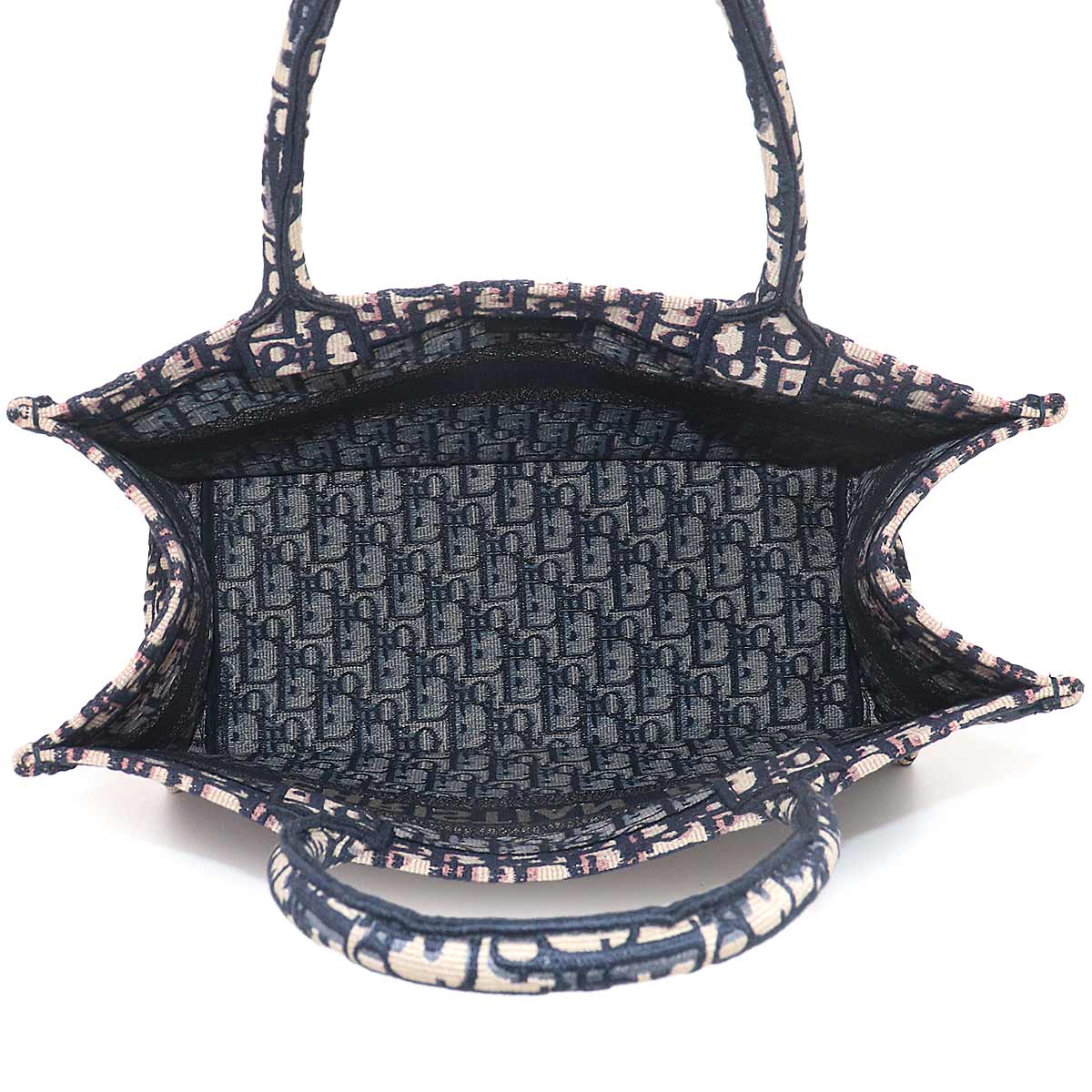 Oblique Book Tote Medium Bag Canvas Navy M1296ZRIW