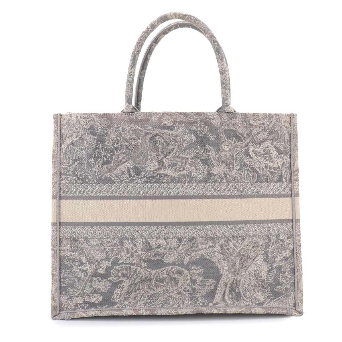 Toile De Jouy Book Tote Large Bag Canvas Gray M1286ZTDT