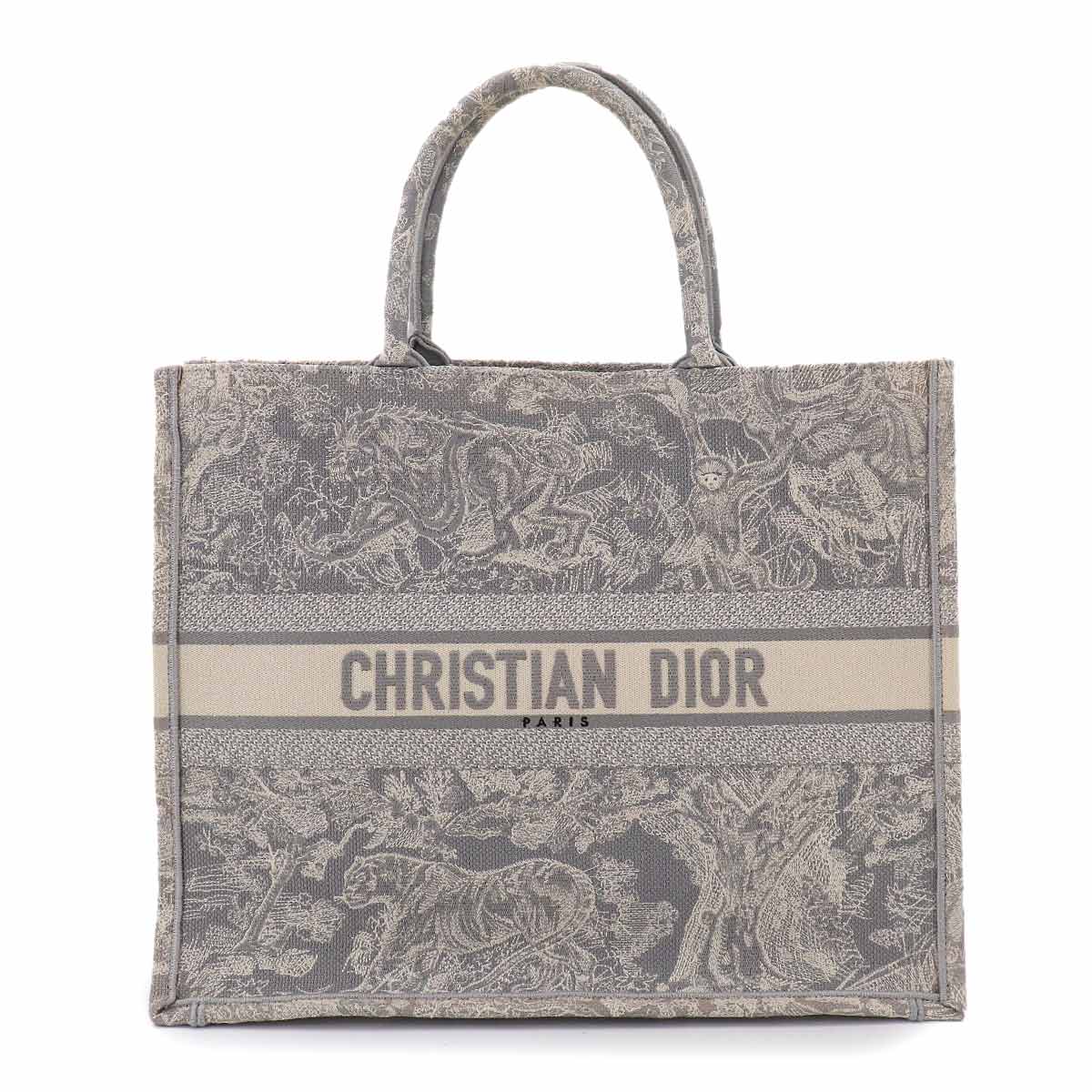 Toile De Jouy Book Tote Large Bag Canvas Gray M1286ZTDT