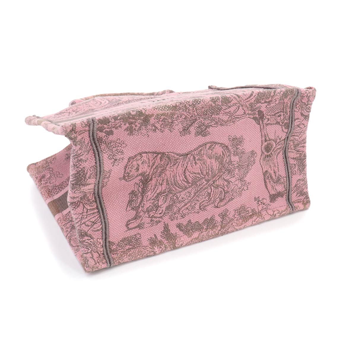 Toile De Jouy Book Tote Small Bag Canvas Pink Gray