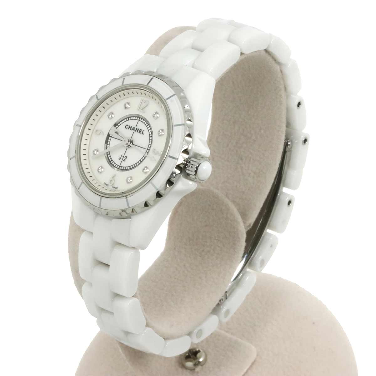 J12 H2570 29mm 8P Diamond Quartz White Shell Dial Ladies Watch