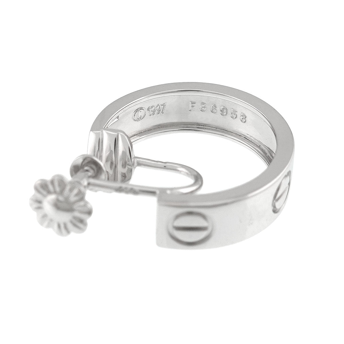 Love Hoop Earrings Clip on 18K White Gold 750