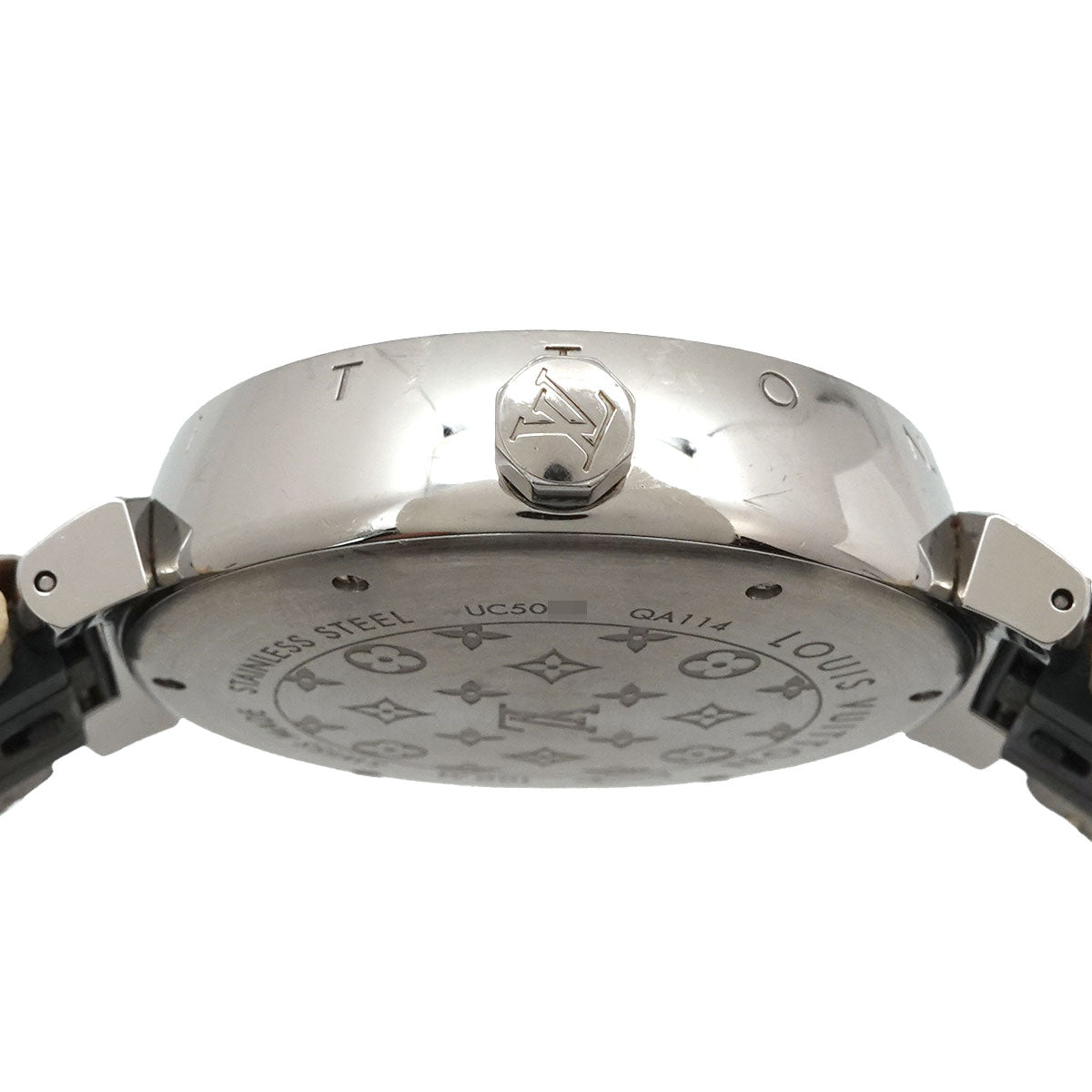 Tambour GM QA114 Quartz Monogram White Dial Mens