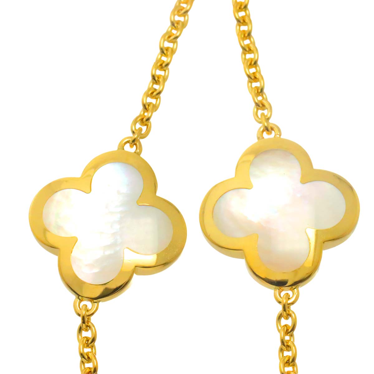 Pure Alhambra MOP 14P Necklace 18K YG 750
