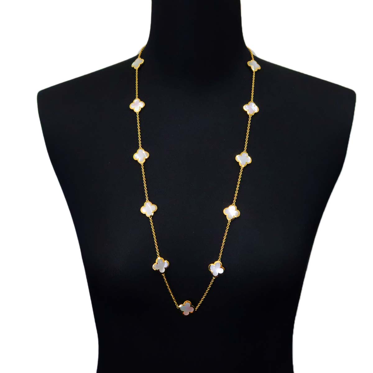 Pure Alhambra MOP 14P Necklace 18K YG 750