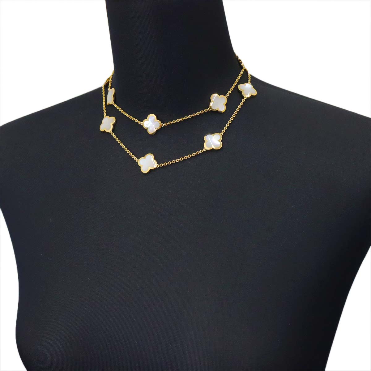 Pure Alhambra MOP 14P Necklace 18K YG 750