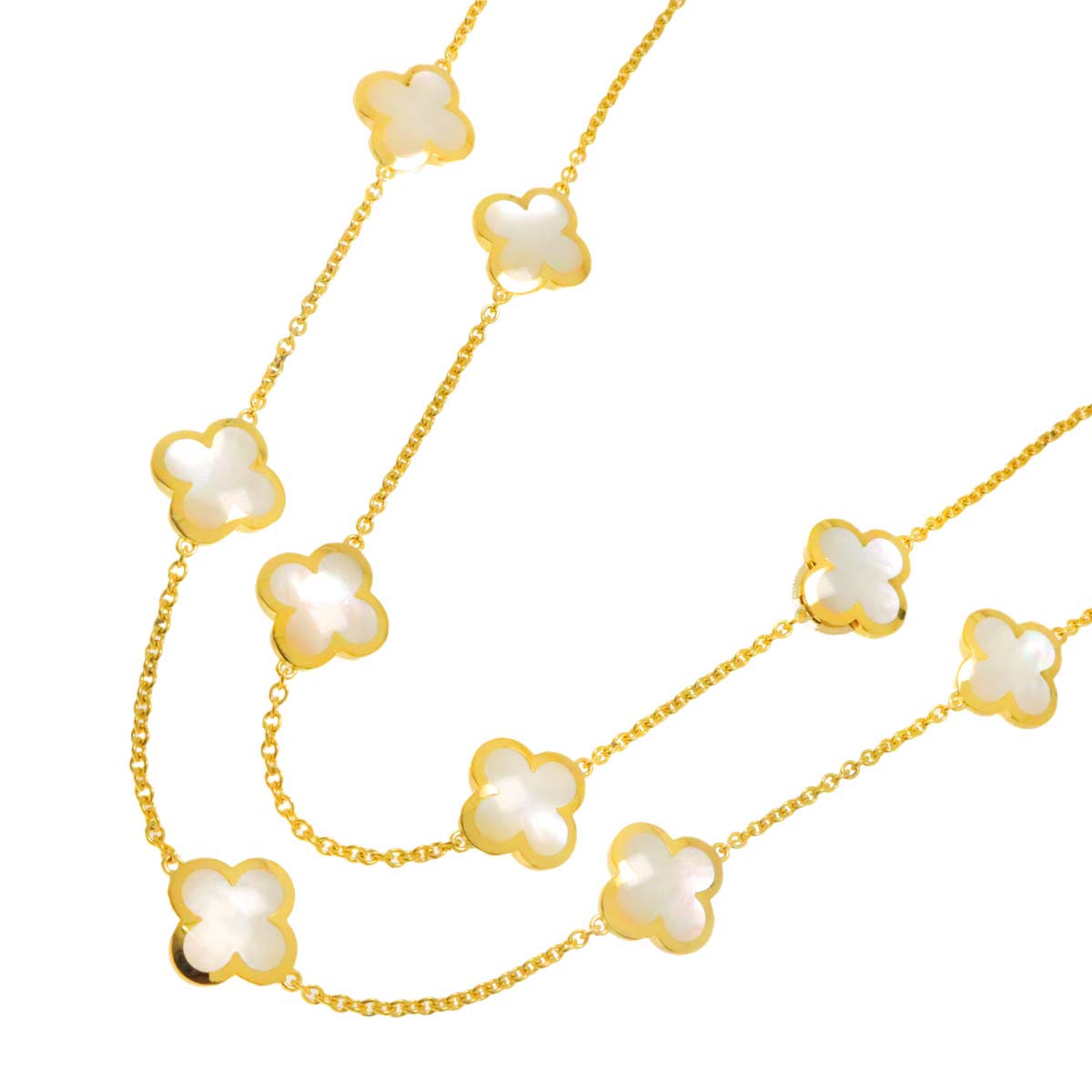 Pure Alhambra MOP 14P Necklace 18K YG 750