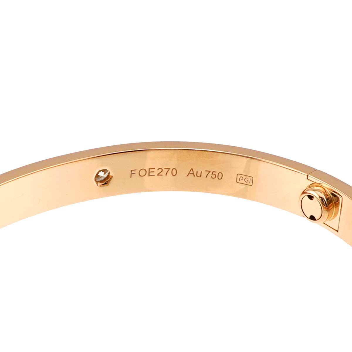 Love Bracelet Bangle Diamond 4P 18K Pink Gold 750 Size17