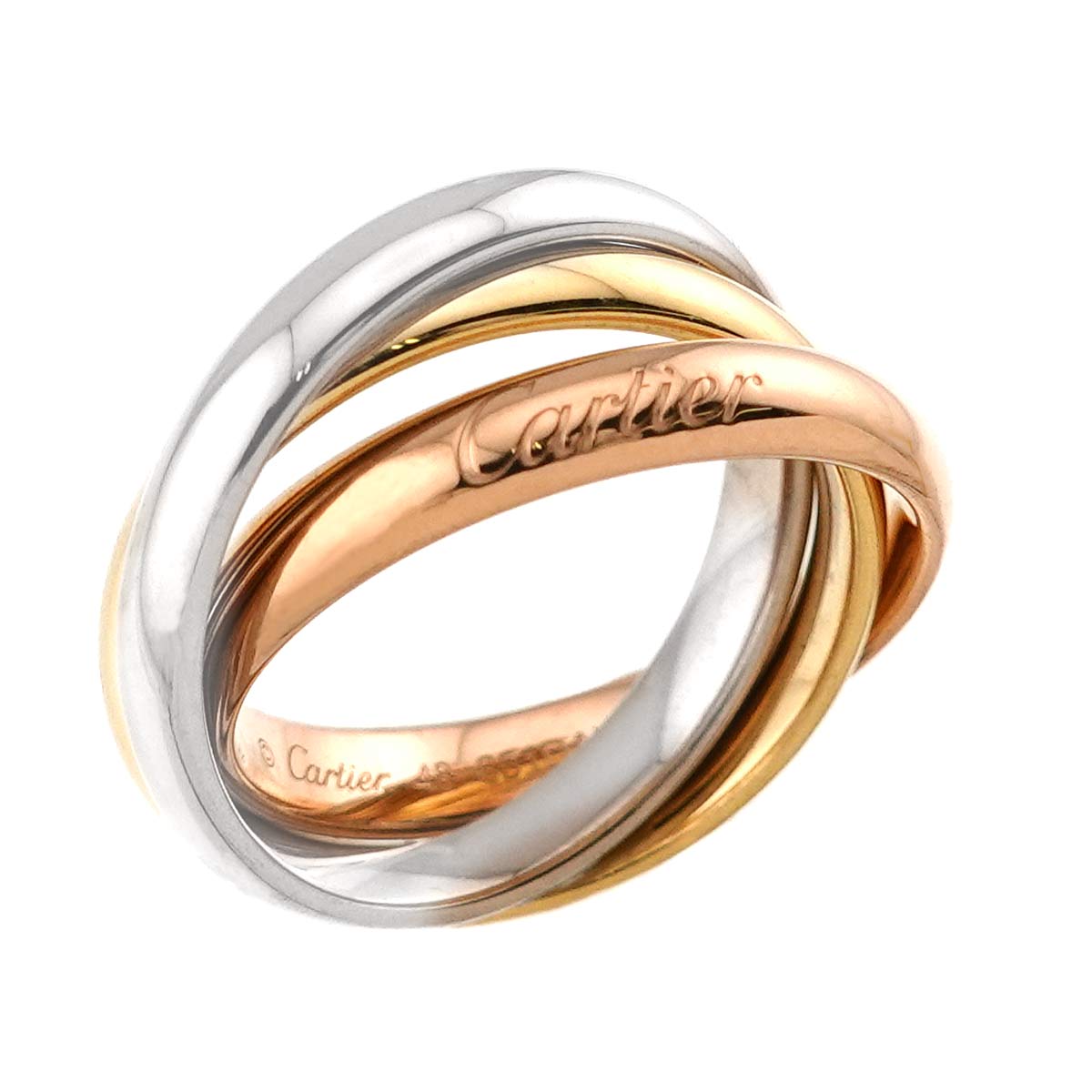 Trinity Ring 18K YG WG PG 750 Size48 4.5(US)