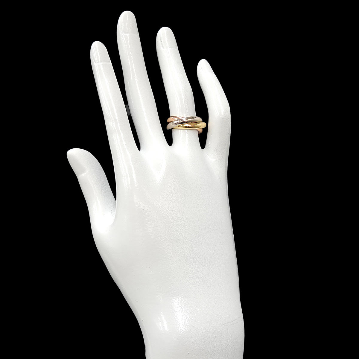 Trinity Ring 18K YG WG PG 750 Size48 4.5(US)