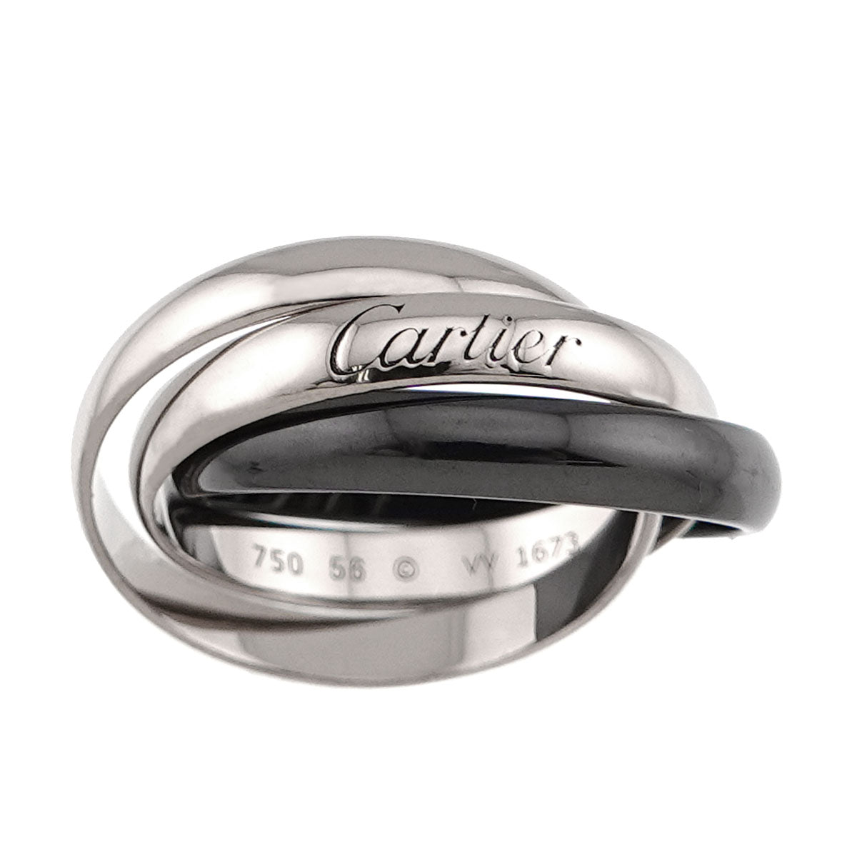 Trinity Ceramic Ring MM K18 White Gold 750 size56 7.5(US)