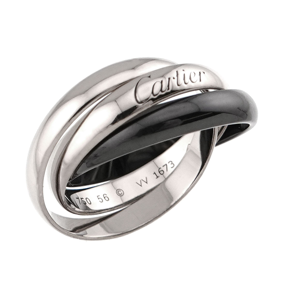 Trinity Ceramic Ring MM K18 White Gold 750 size56 7.5(US)