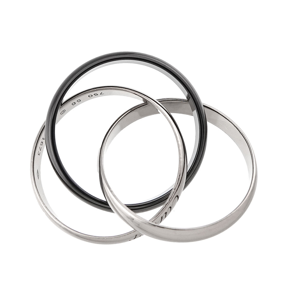 Trinity Ceramic Ring MM K18 White Gold 750 size56 7.5(US)