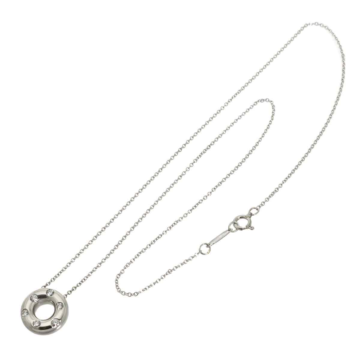 Dots Circle Diamond Necklace Platinum